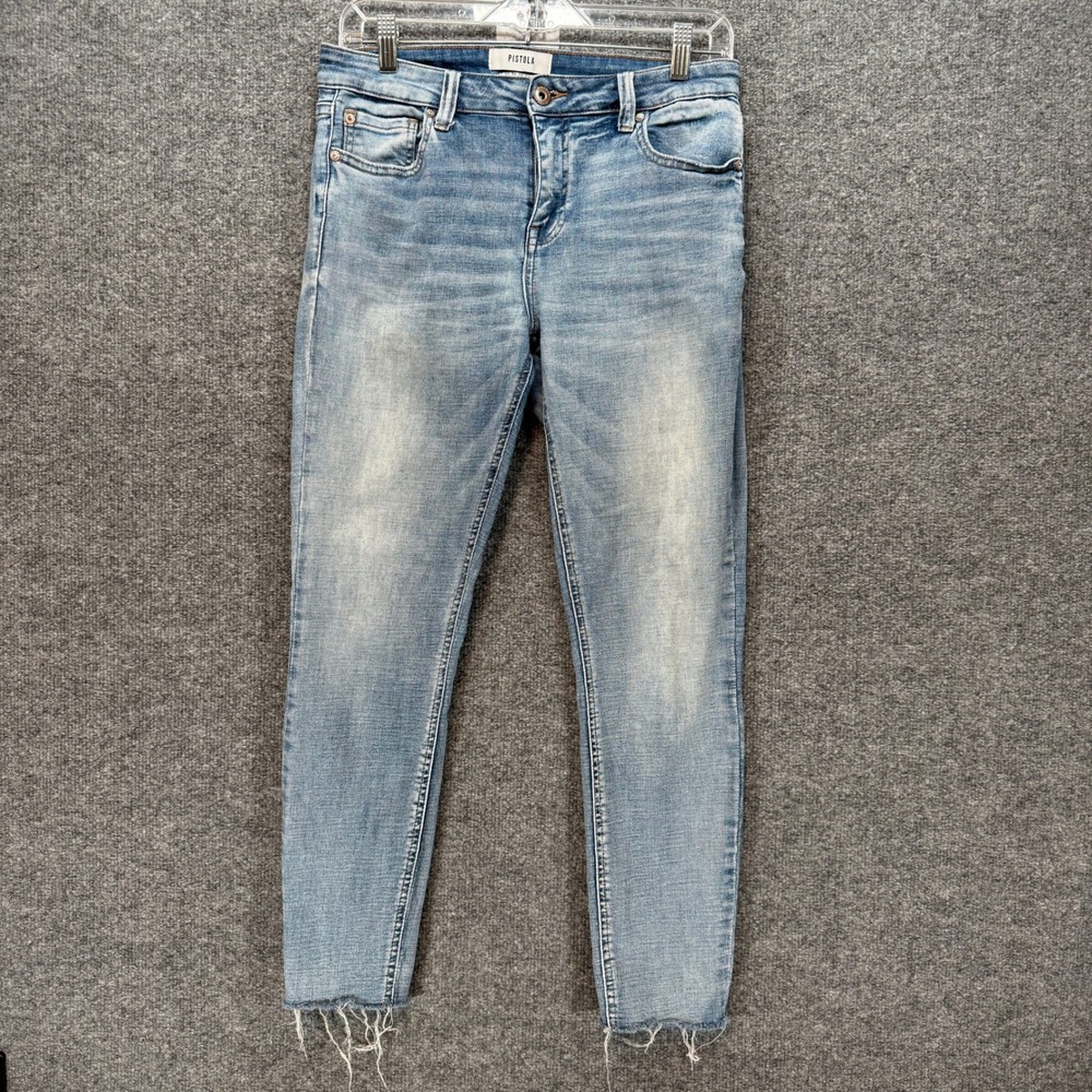 Pistola Jeans‎ Womens 29 Blue Raw Hem Skinny Stretch Denim High Rise Casual Slim